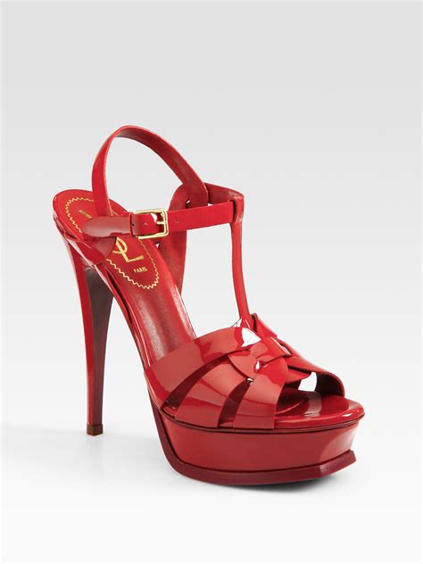 ysl tribute heels red|yves Saint Laurent platform heels.